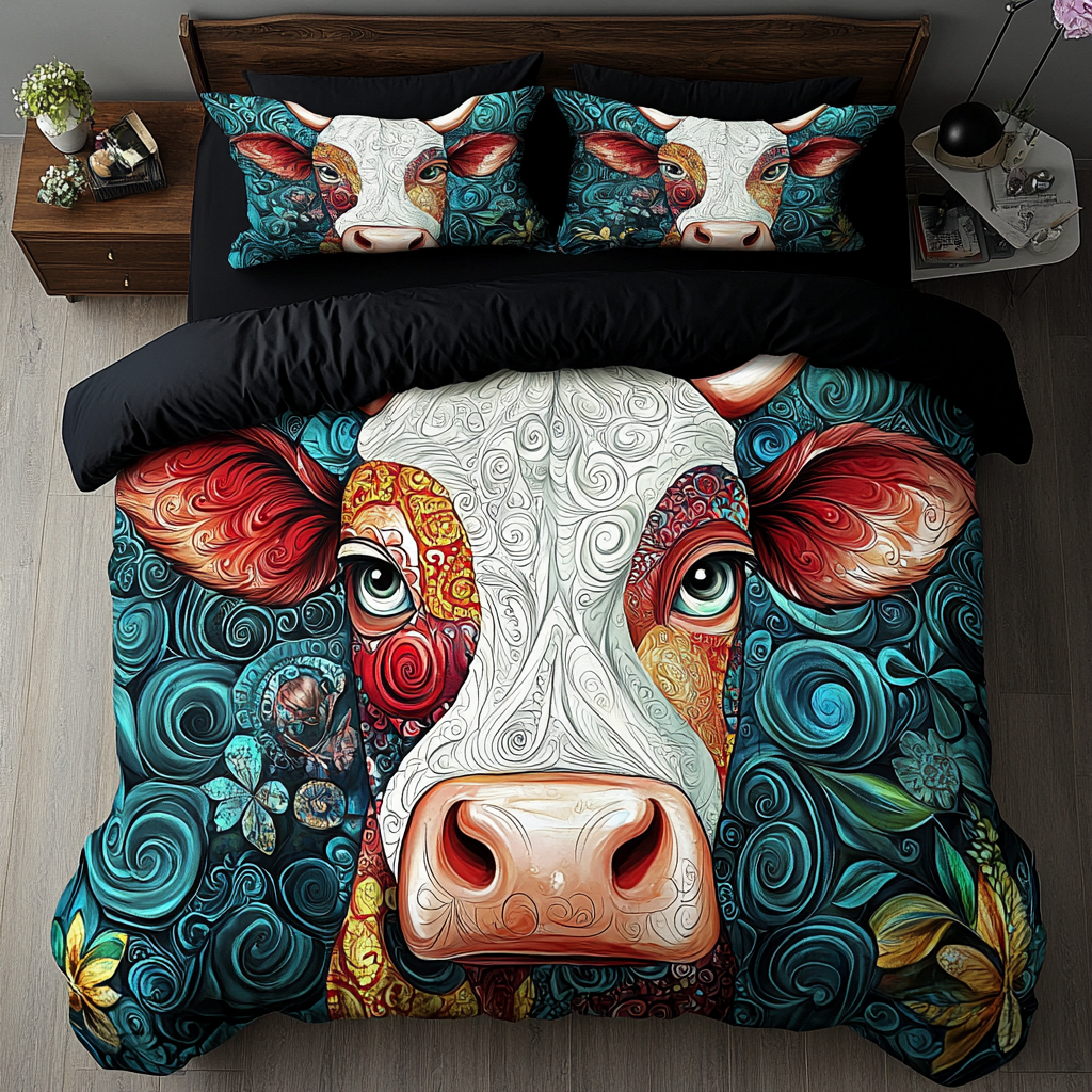 Majestic Moo Quilted Bedding Set Comfy Bedding Set That Adds Style and Warmth