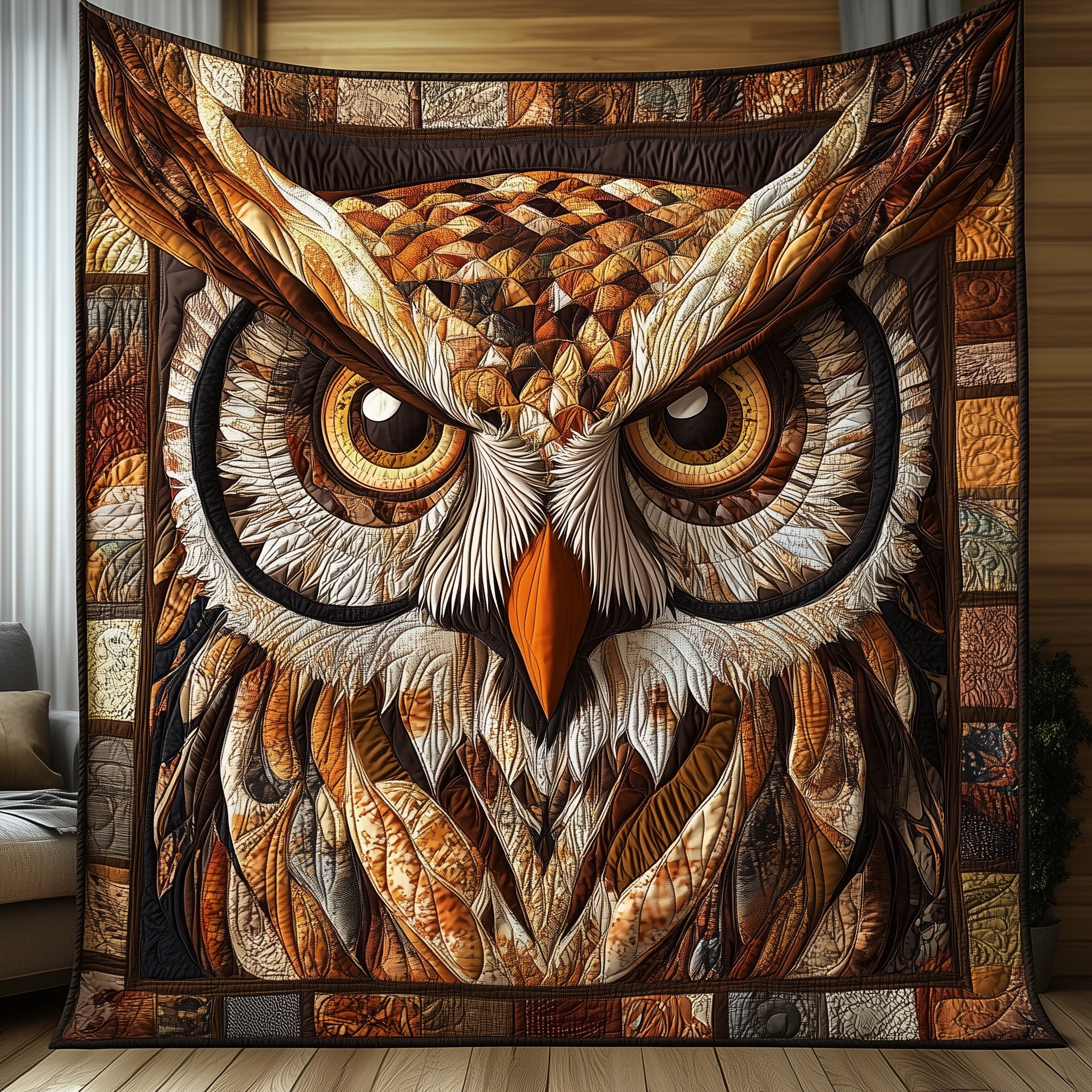 Majestic Owl Quilted Blanket Couch Throw BlanketThemed Owl Gifts For Men
