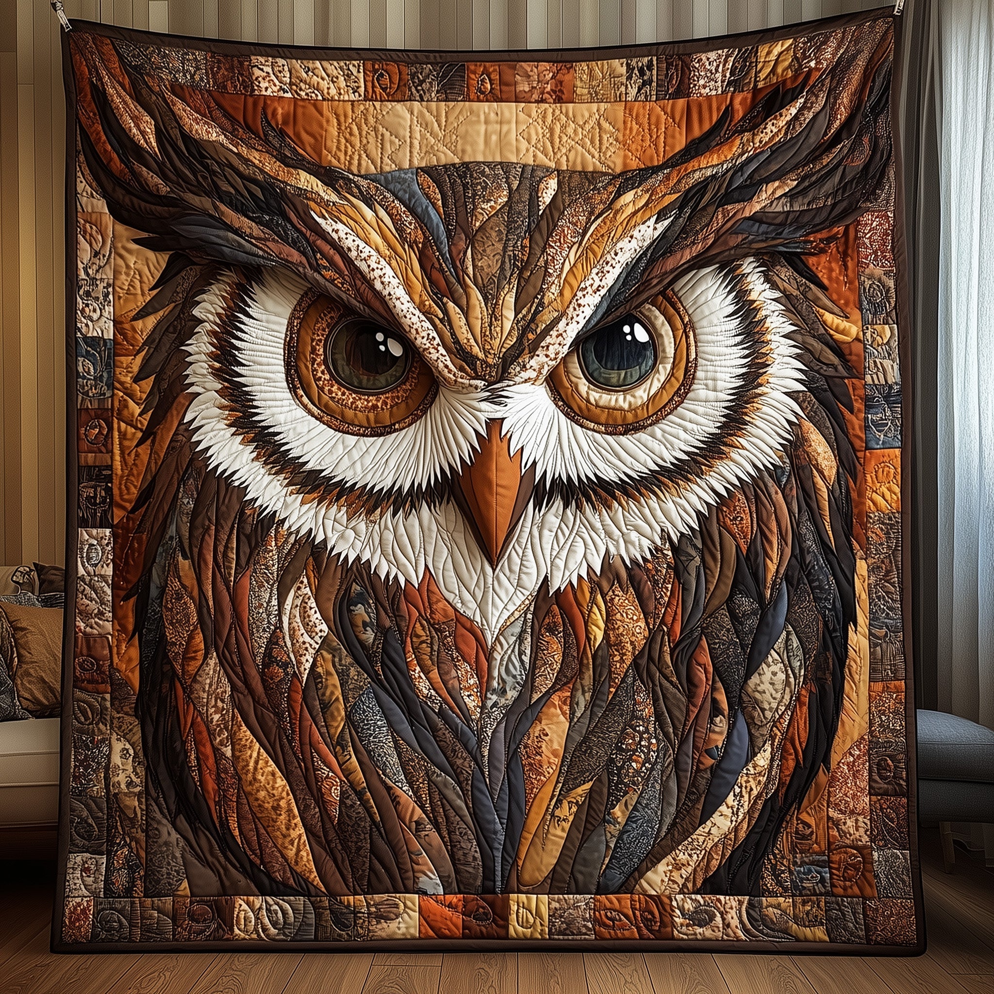 Majestic Owl Quilted Blanket Couch Throw BlanketUnique Owl Gift Items