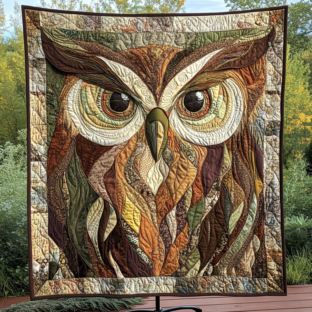 Majestic Owl Quilted Blanket Gift For Owl Lover