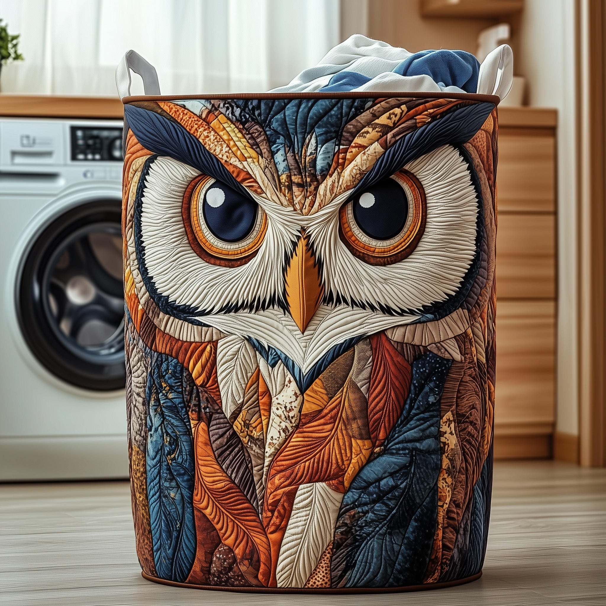 Majestic Owl Quilted Laundry Basket Owl Gifts For Mom Mother's Day