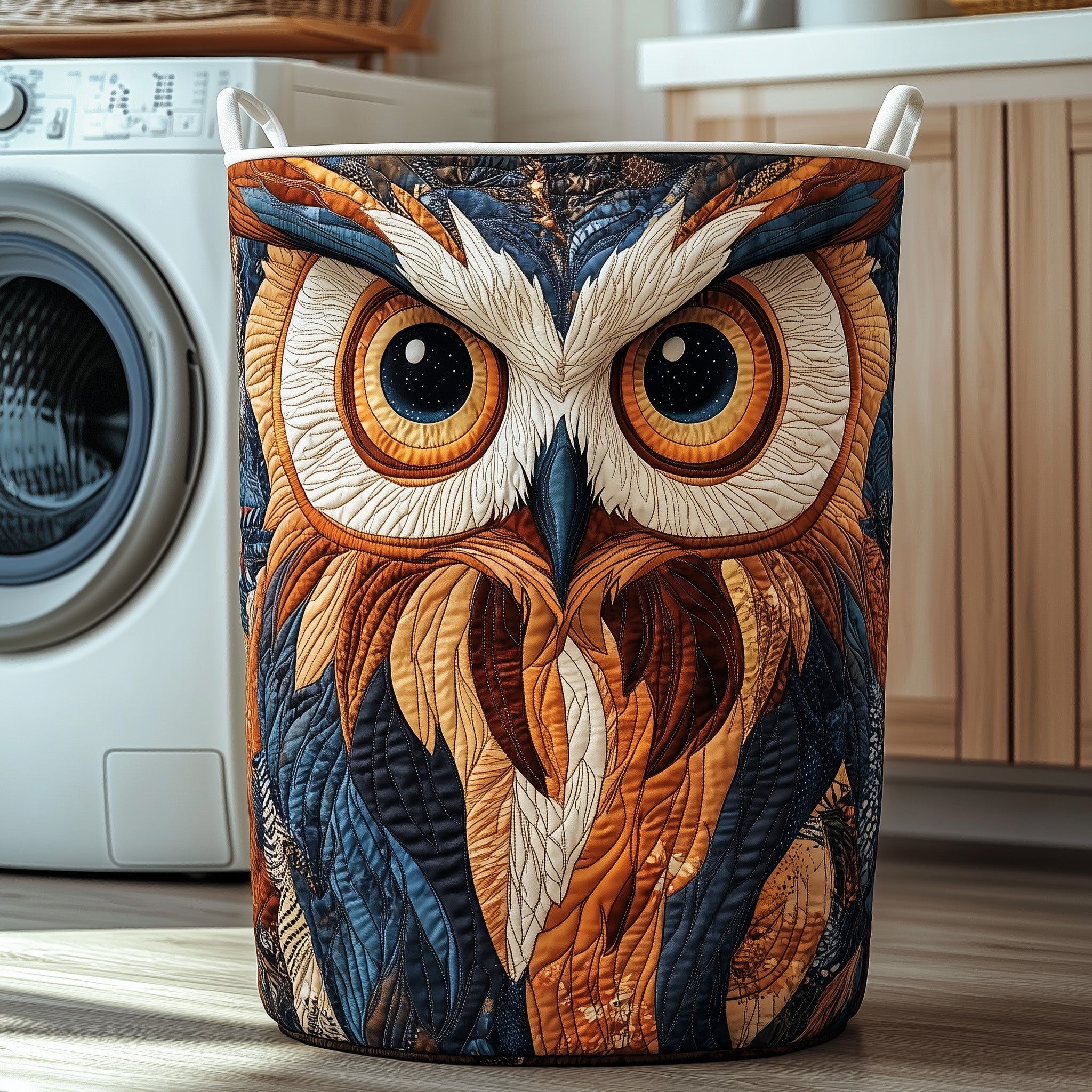 Majestic Owl Quilted Laundry Basket Owl Mother's Day Gifts
