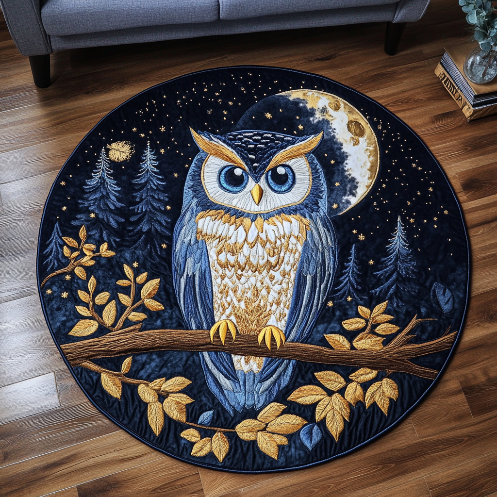 Majestic Owl Quilted Round Mat Entryway Christmas Decor Ideas Owl Presents For Her
