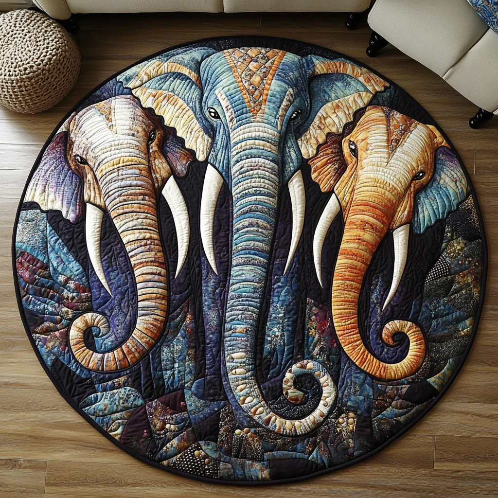 Majestic Path Quilted Round Mat Foyer Christmas Decor Best Gift For A Bird Watcher