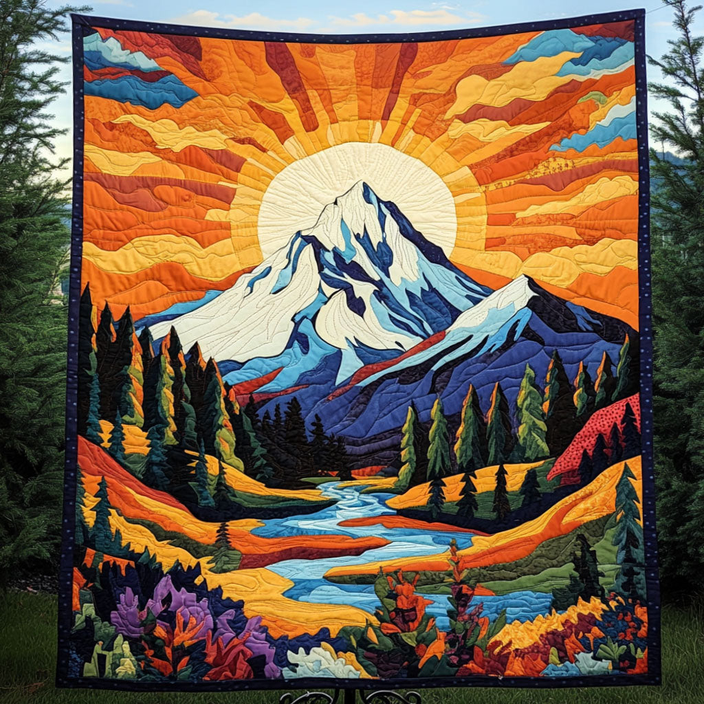 Majestic Peaks Quilted Blanket Sofa Couch Throw Blanket Unique Gifts For Nature Lovers
