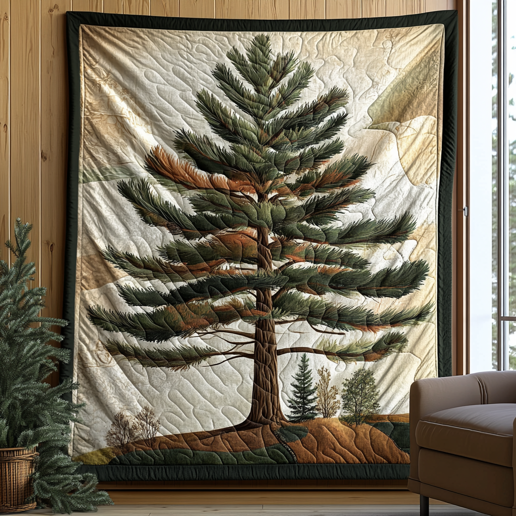 Majestic Pines Quilted Blanket Cute Bedroom Decor Presents For Nature Lovers