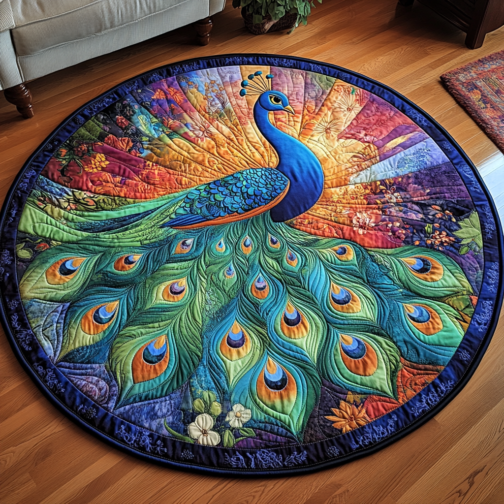 Majestic Plumes Quilted Round Mat Foyer Decor Ideas Small Gifts For Bird Lovers