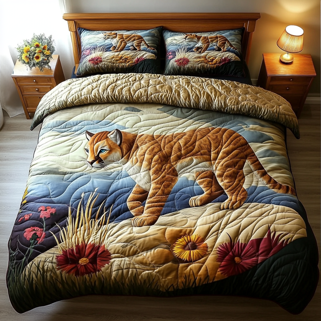 Majestic Pride Quilted Bedding Set Unique Bed Sheet Set Presents For Lion Lovers