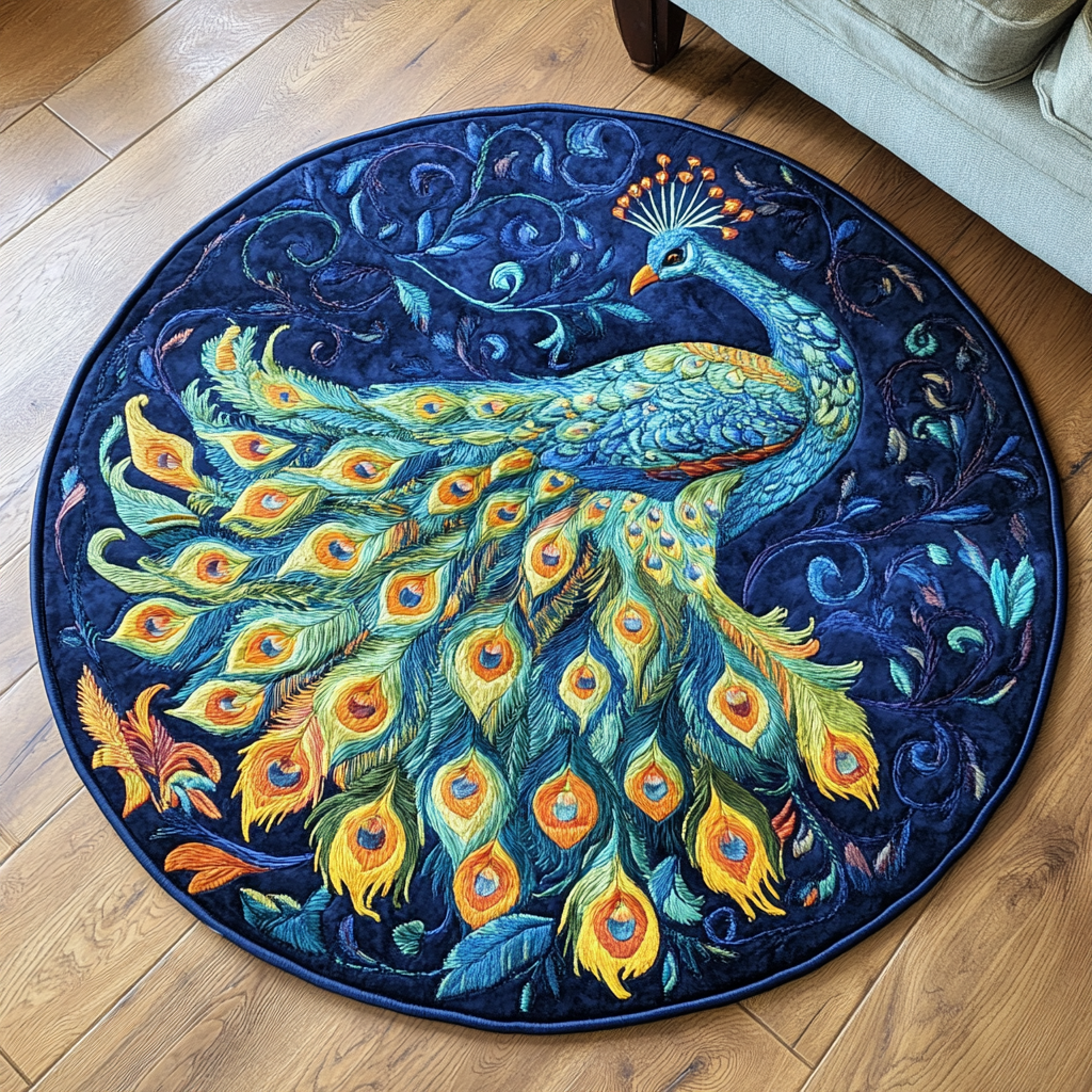 Majestic Quilted Round Mat Door Entrance Decor Presents For Pigeon Lovers