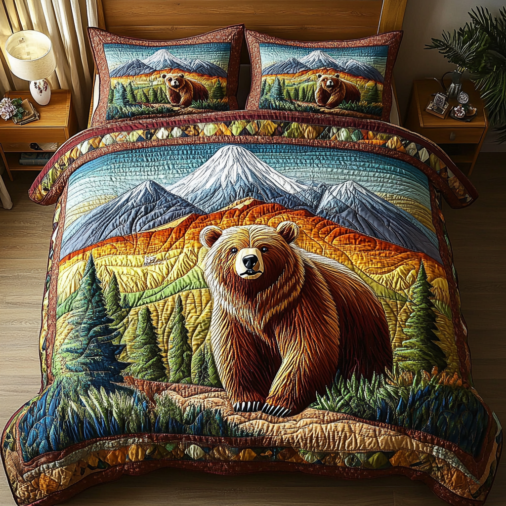 Majestic Roar Quilted Bedding Set Bed Decor Best Gifts For Wildlife Lovers