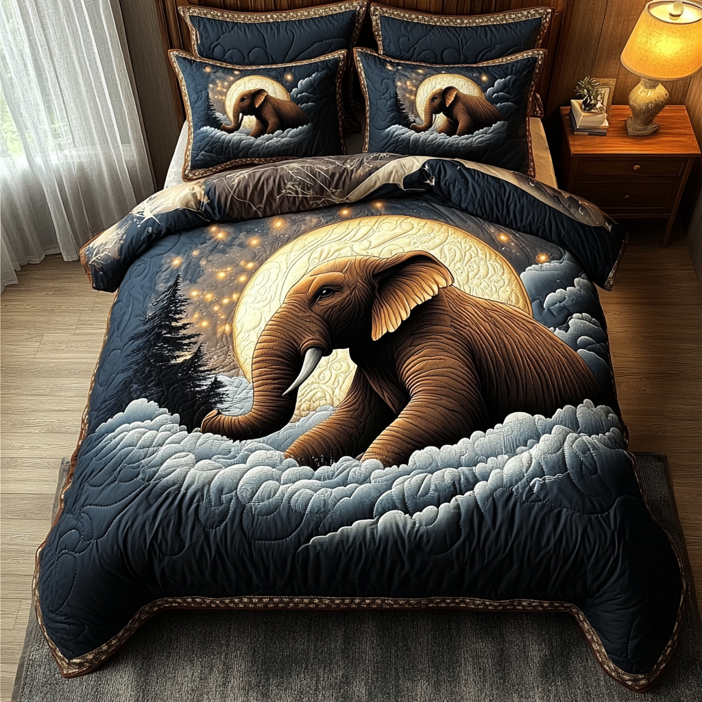 Majestic Safari Quilted Bedding Set Best Bedspread Set Best Elephant Gifts Women