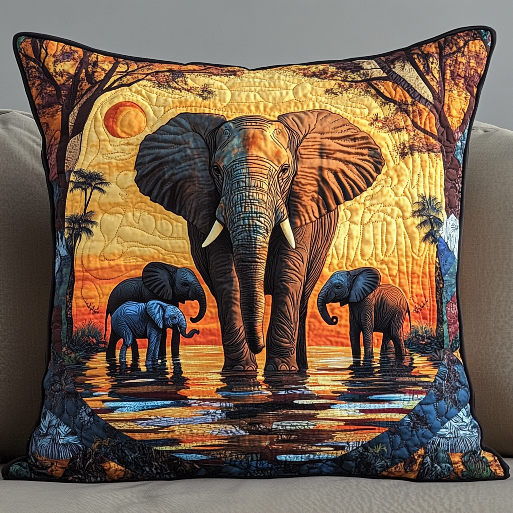 Majestic Savannah Quilted Pillow Case Gnome Christmas Pillow Cover