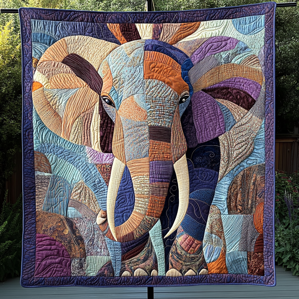 Majestic Savannah Stomper Quilted Blanket Presents For Elephant Lovers