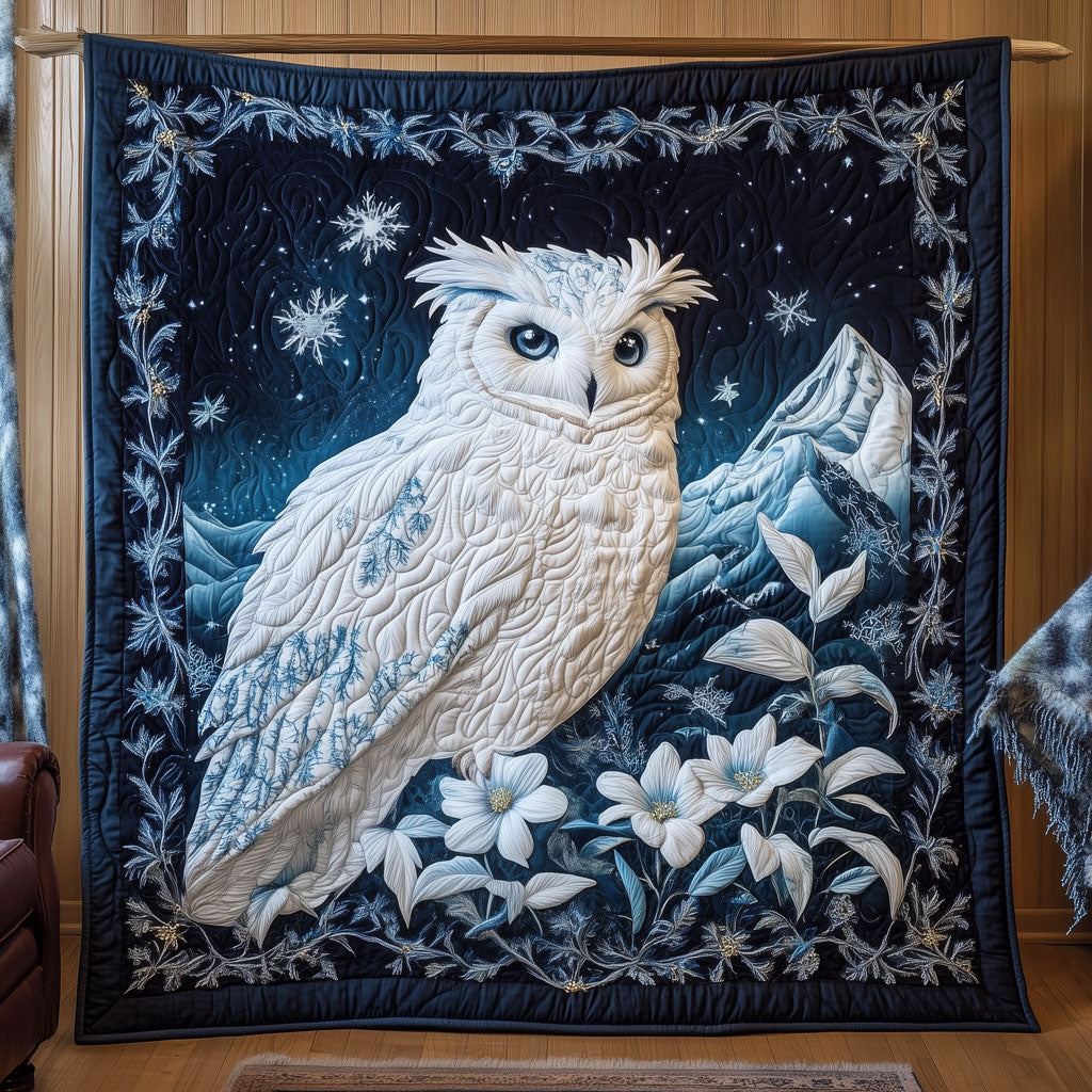 Majestic Snow Owl Quilt Blanket Owl Throws Blanket Owl Gifts For Adults