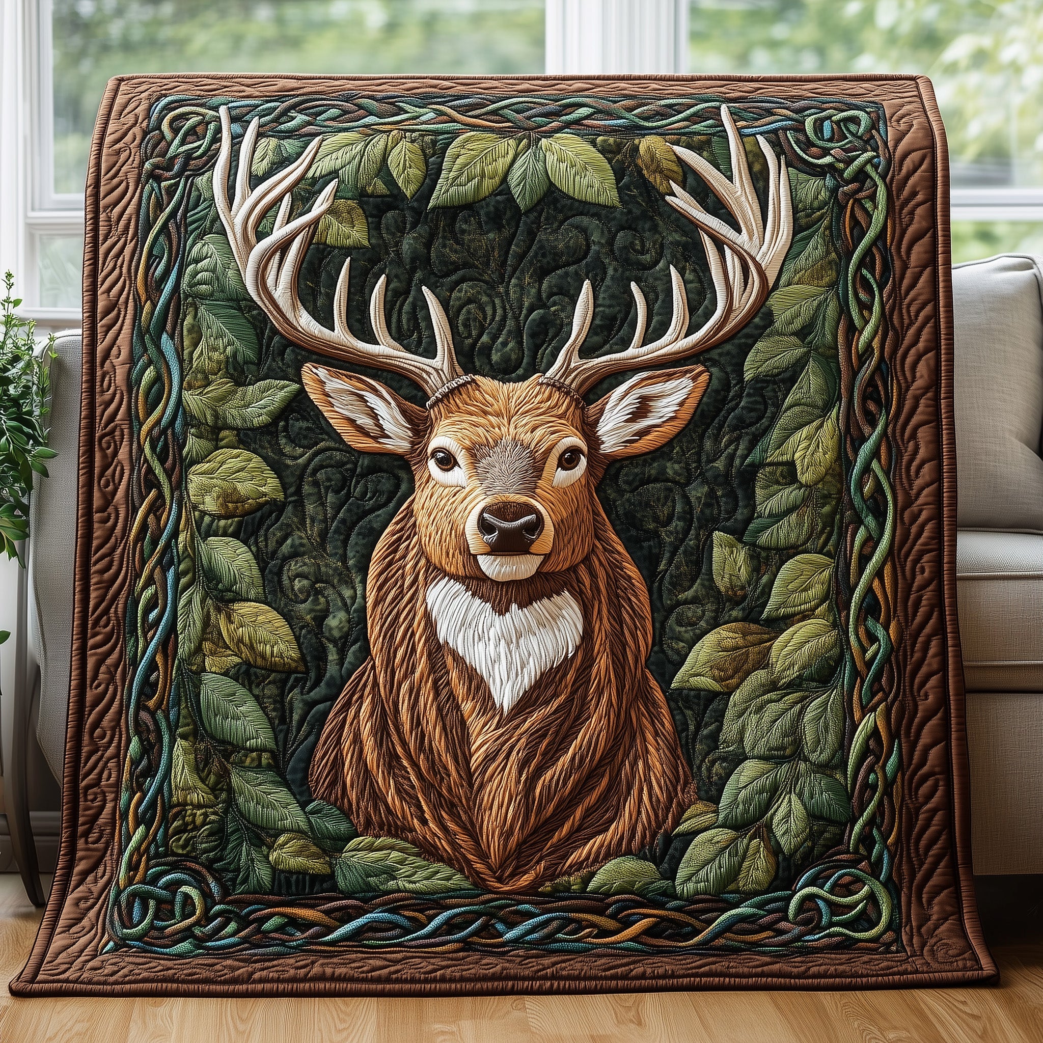 Majestic Stag Quilted Blanket Cute Soft BlanketMother Daughter Presents