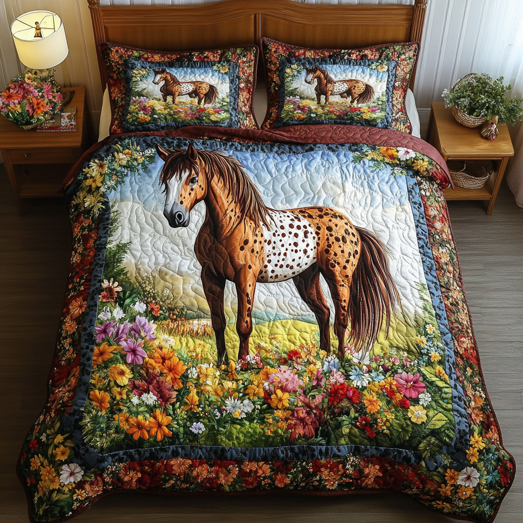 Majestic Stallion Quilted Bedding Set Bedroom Decor Ideas Christmas Gifts For Horse Trainers