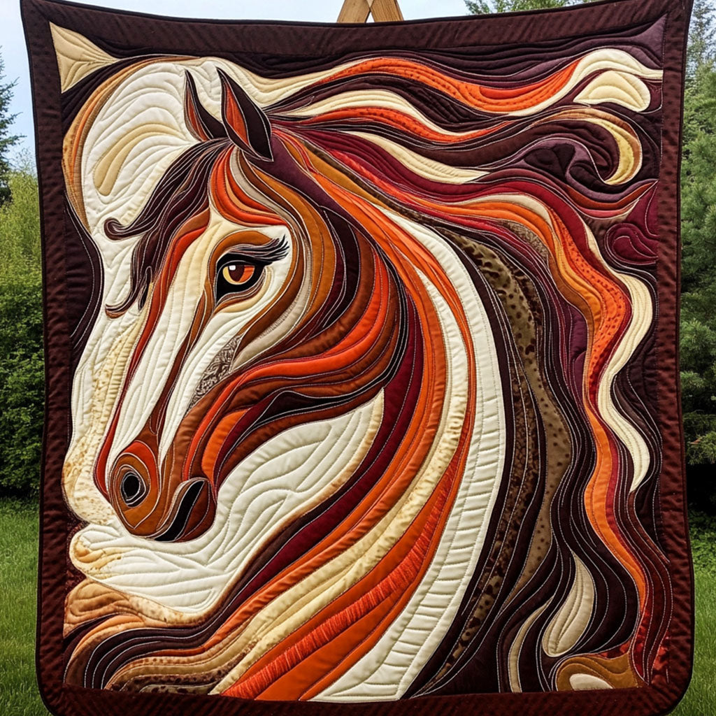 Majestic Stallion Quilted Blanket Christmas Room Decor Wedding Gift For Horse Lovers