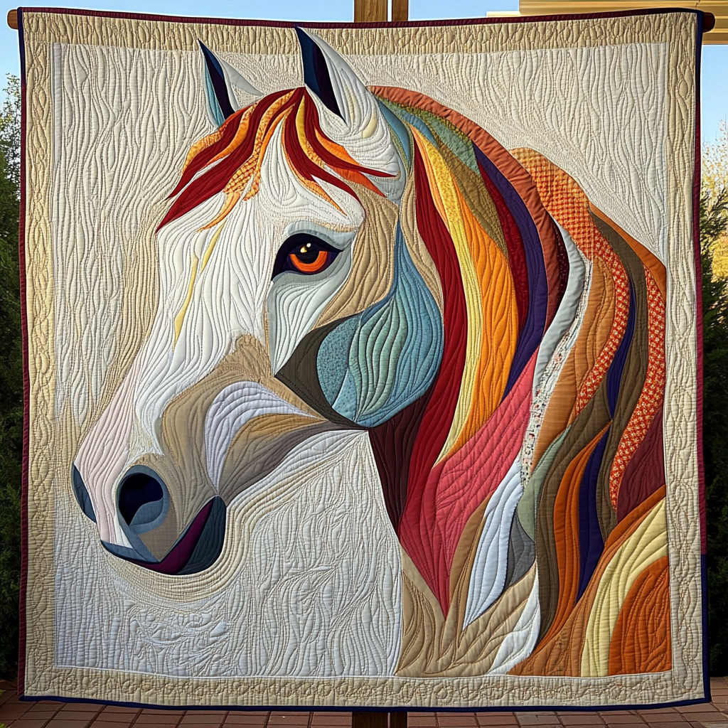 Majestic Stallion Quilted Blanket Gifts For Equestrian Riders