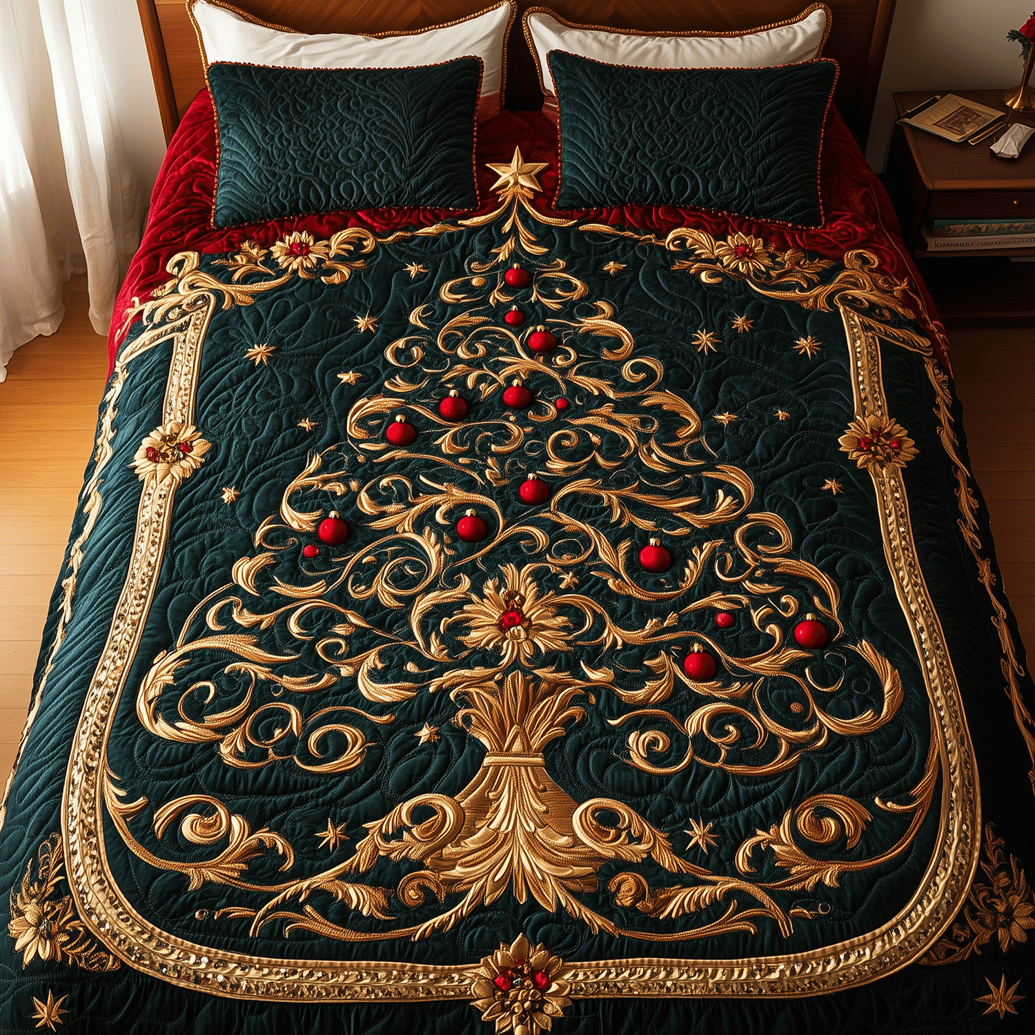 Majestic Tree Quilted Bedding Set King Size Duvet Cover Useful Gifts For Mom