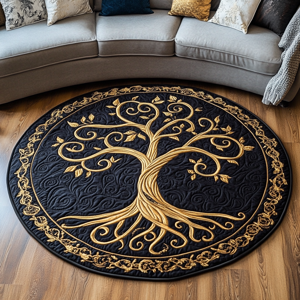 Majestic Tree Quilted Round Mat Entrance Way Ideas Christmas Gifts For Older Sons