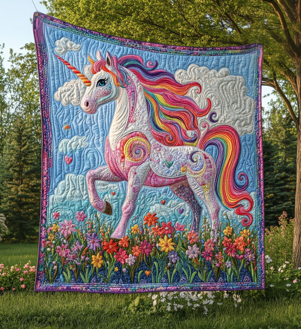 Majestic Whimsy Quilted Blanket Best Unicorn Gifts