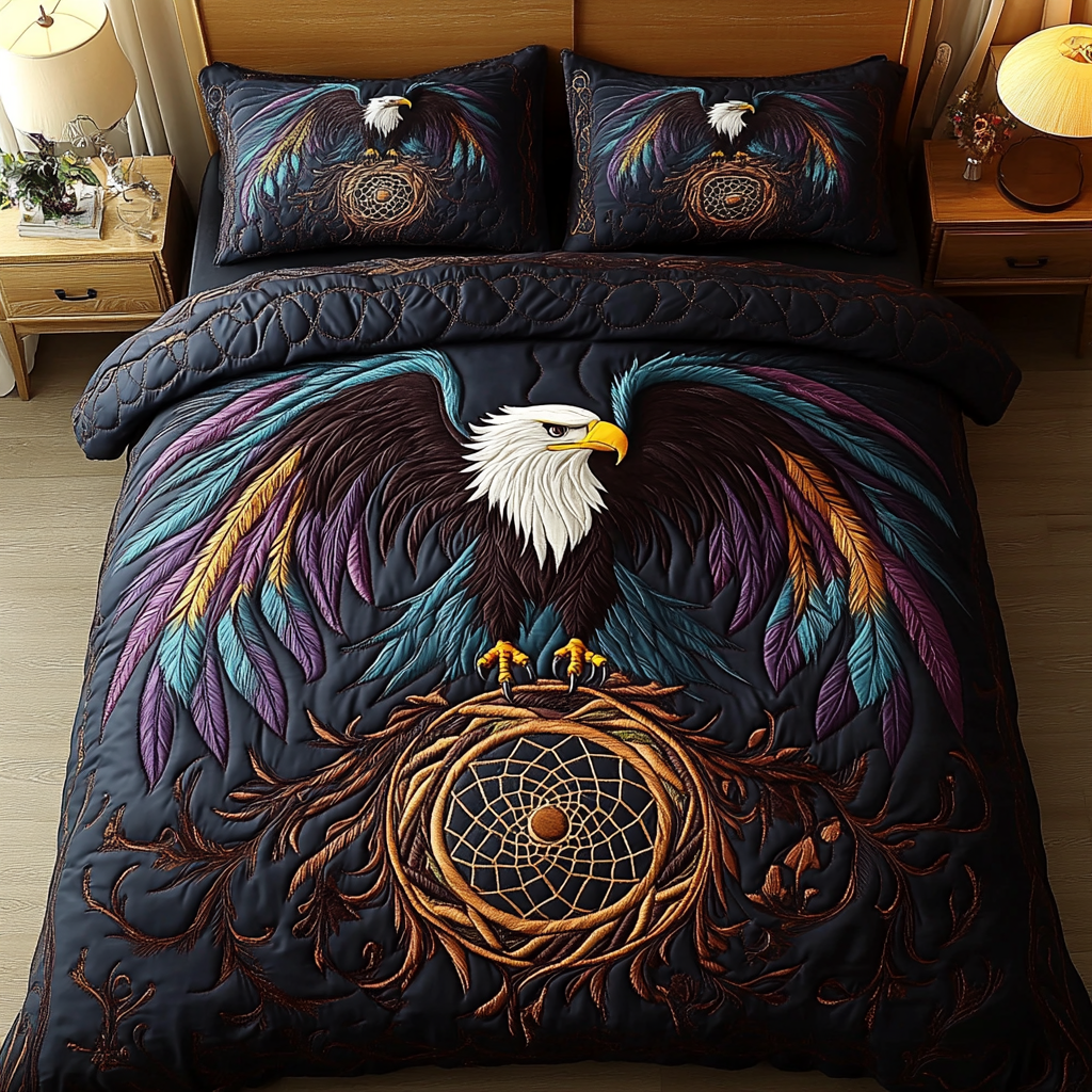 Majestic Wing Quilted Bedding Set Exclusive Bedding Gift Set for Luxury Sleep