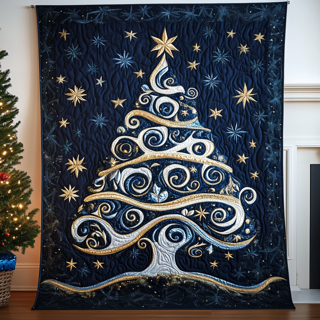 Majestic Xmas Tree Quilted Blanket Christmas Gifts For Husband