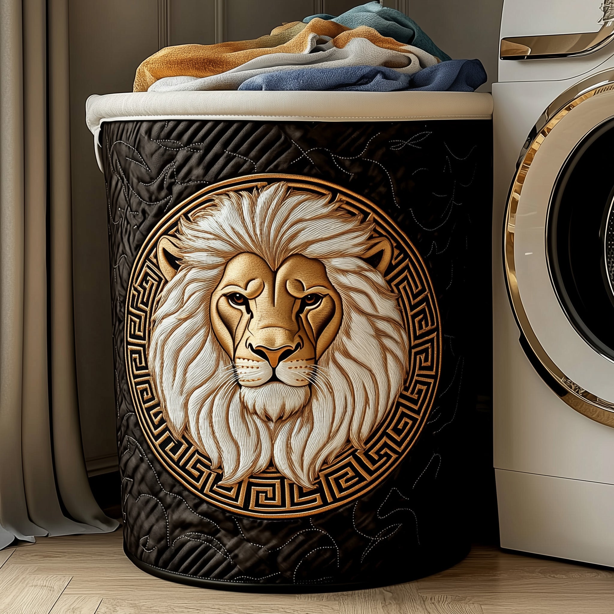 Majesty Lion Quilted Laundry Basket Gftonl6317 Father's Day Merch Gift