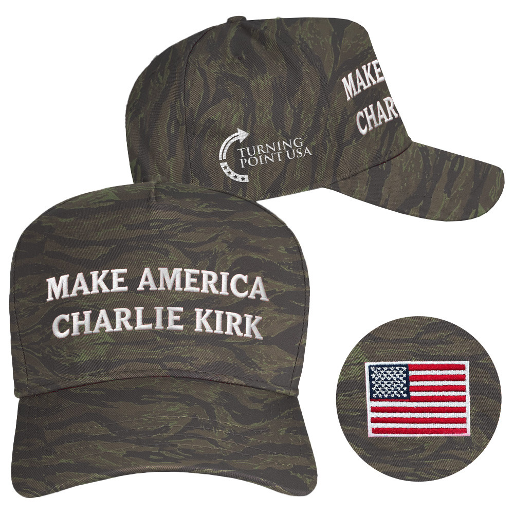 Make America Charlie Kirk Hat Camo Embroidered Charlie Kirk Funeral Merch Turning Point USA Hat