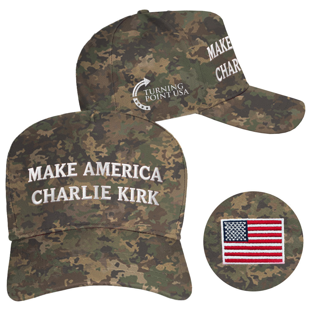 Make America Charlie Kirk Hat Camo Embroidered TPUSA Merch Patriotic Gifts For Trump Lovers