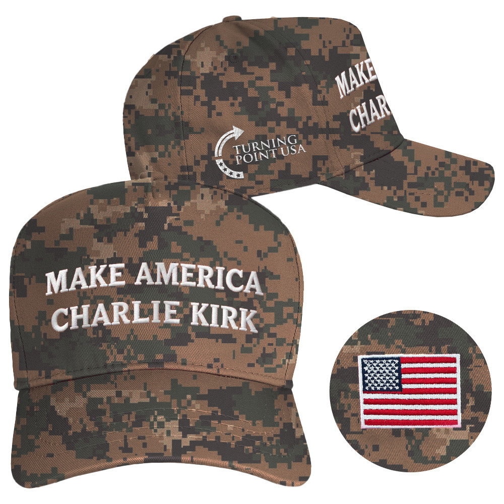 Make America Charlie Kirk Hat Camo Embroidered TPUSA Merch Turning Point USA Hat Patriotic Gift