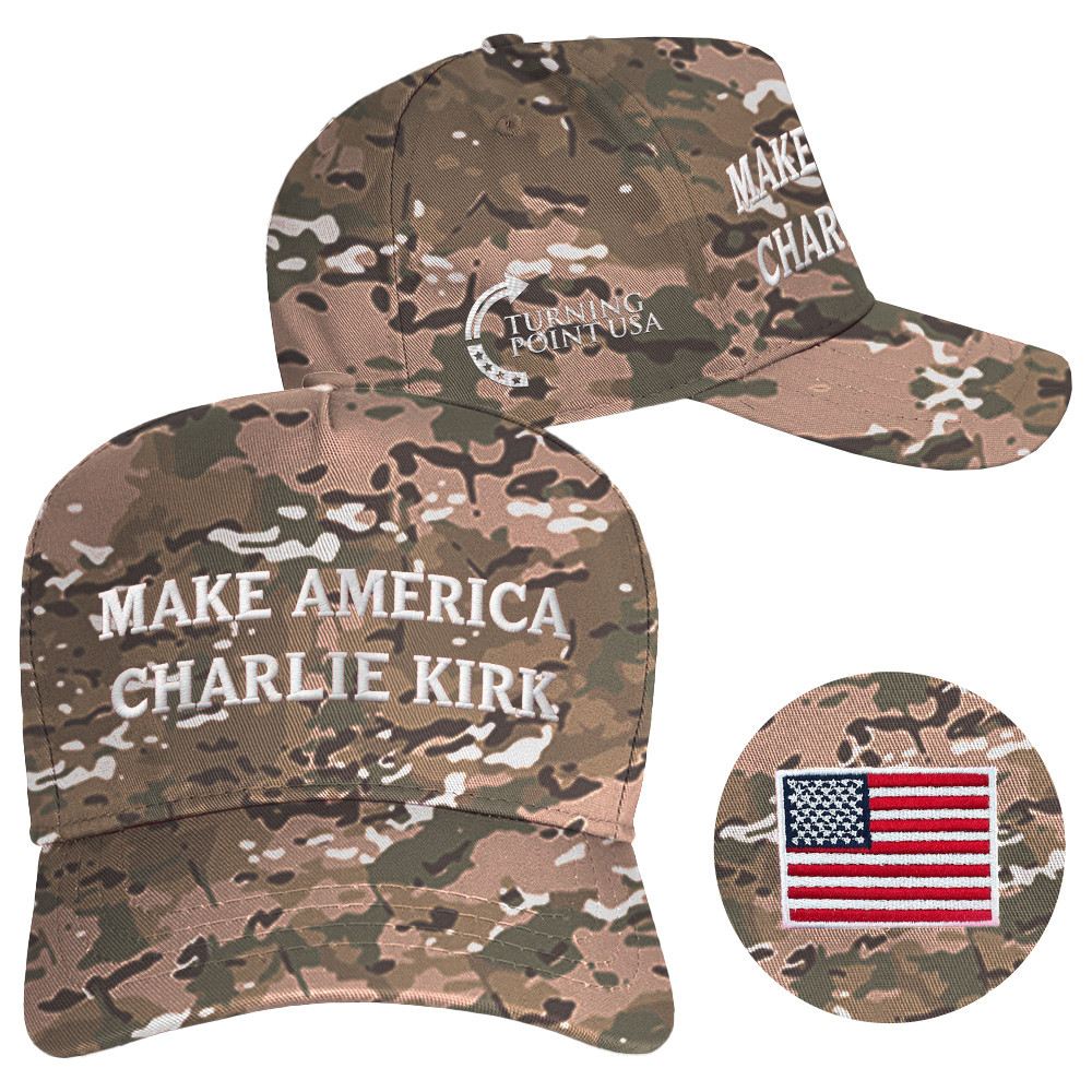 Make America Charlie Kirk Hat Camo Embroidered Turning Point USA Hat Gifts For Trump Supporters