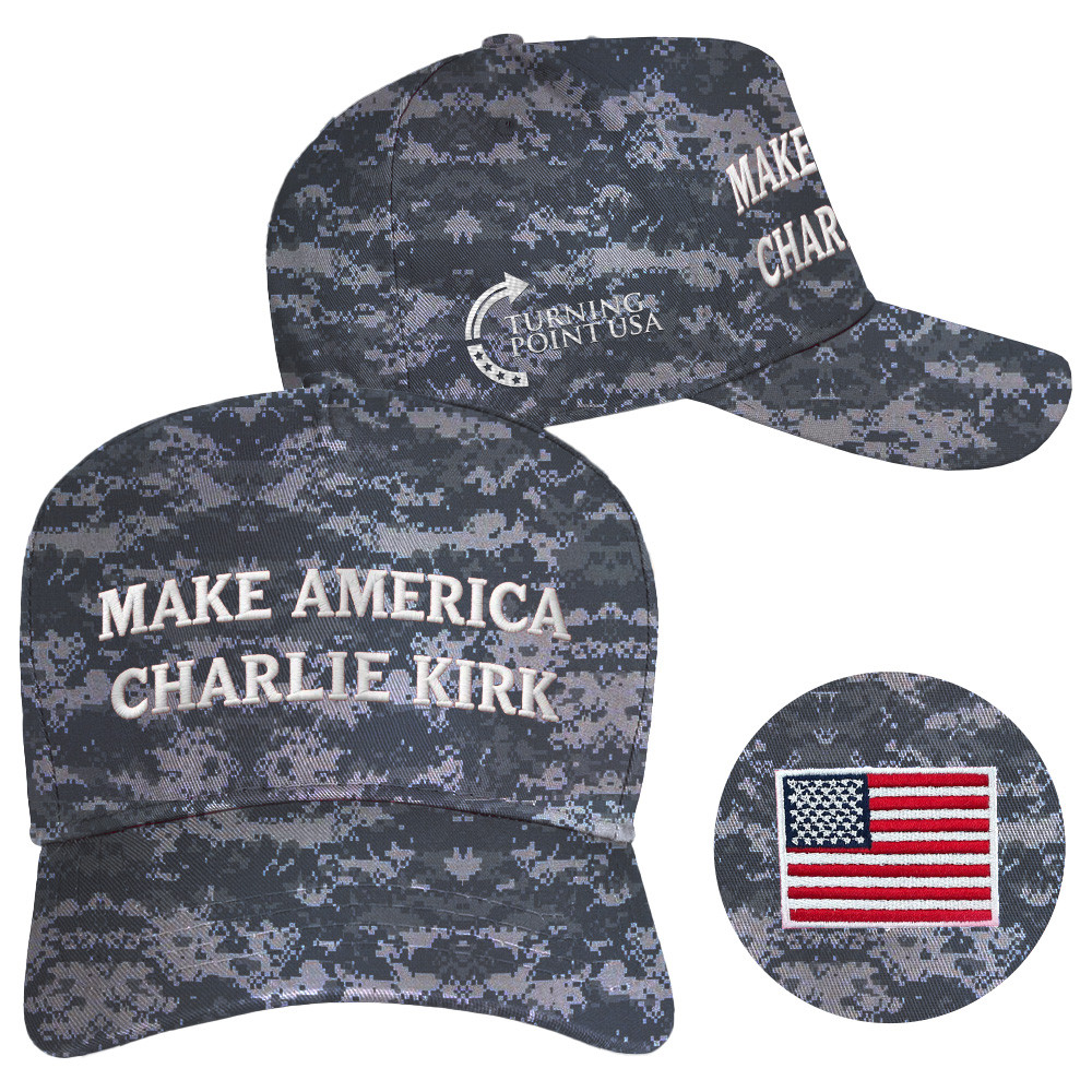 Make America Charlie Kirk Hat Camo Embroidered Turning Point USA Merch Gifts For Trump Lovers