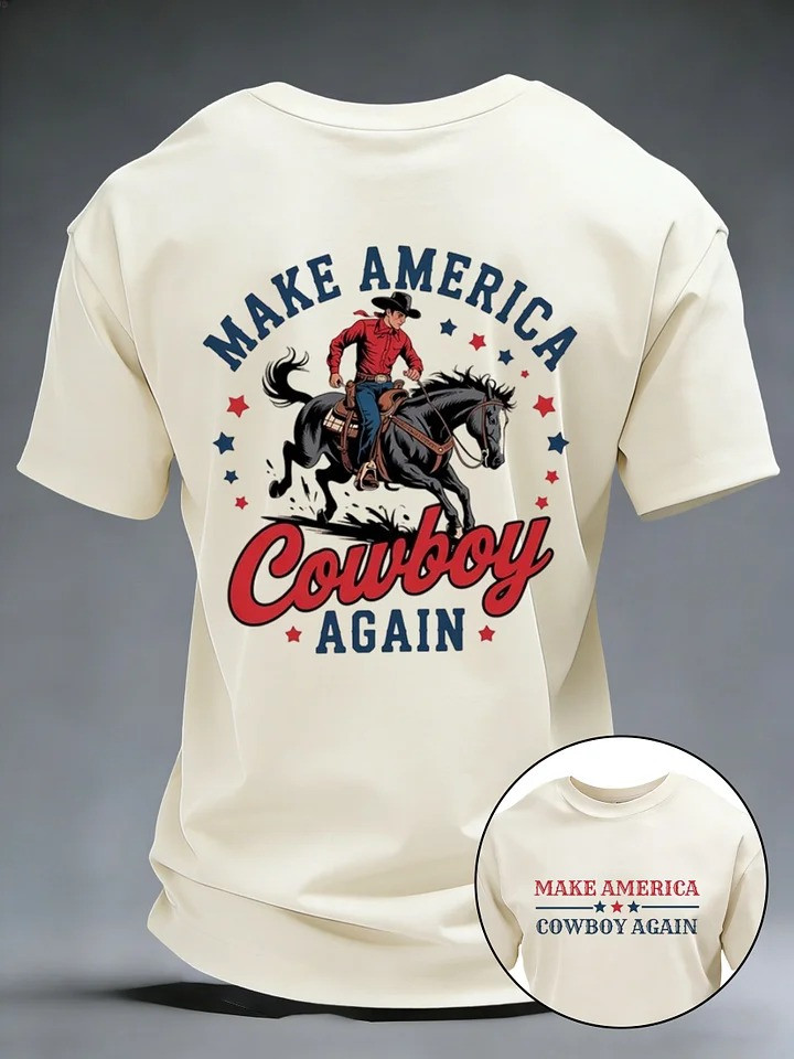 Make America Cowboy Again T Shirt Rodeo Western Gift For Texas Ranch Fans