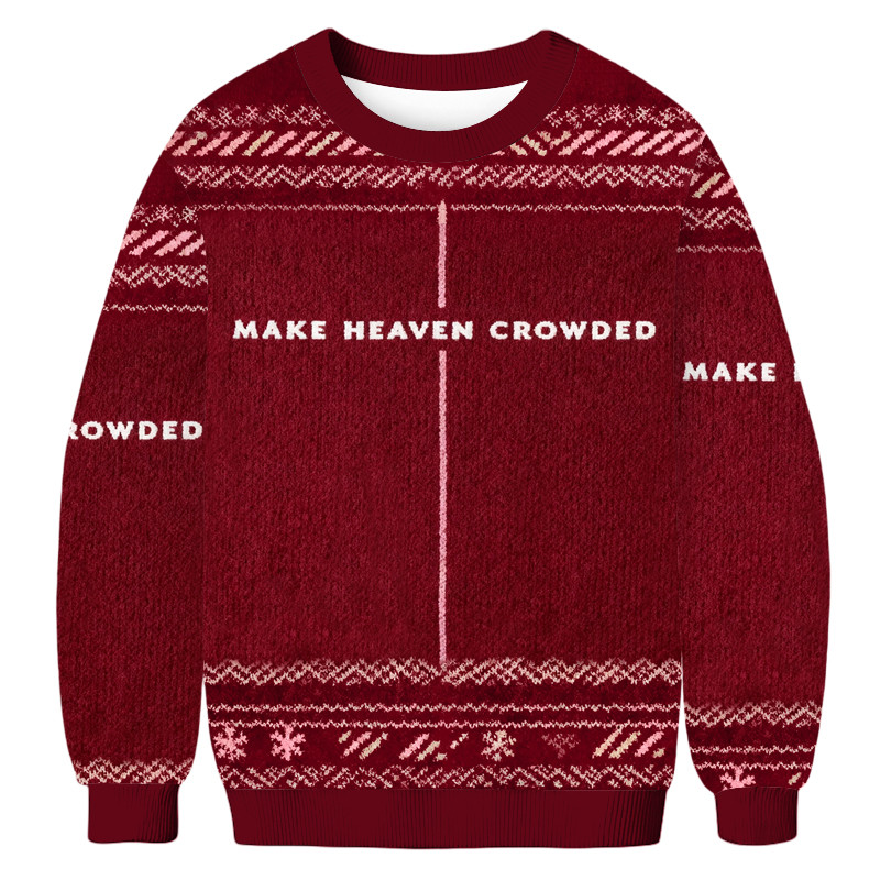 Make Heaven Crowded Christian Christmas Ugly Sweater Holiday Clothing Christian Christmas Gifts