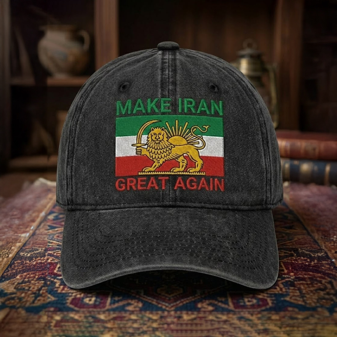 Make Iran Great Again Hat Lion And Sun Free Iran Baseball Cap Protest Merch