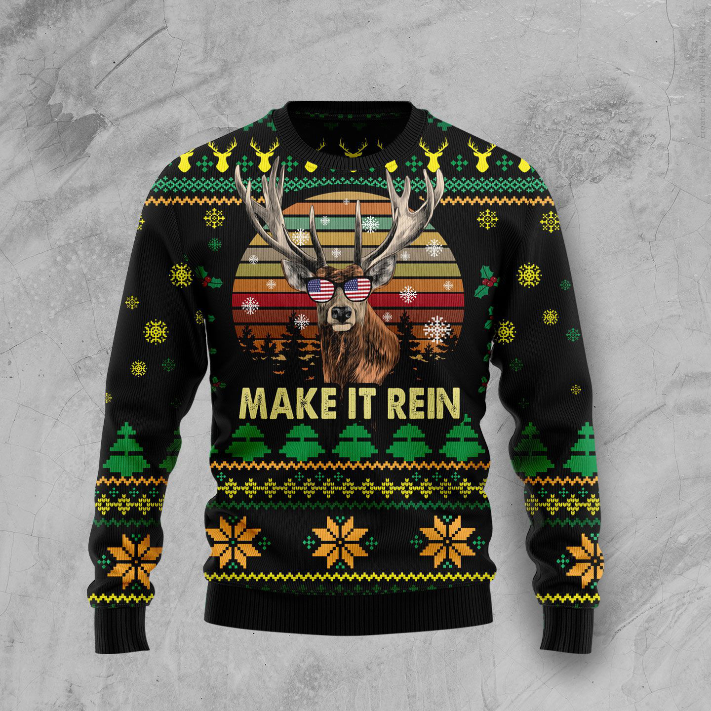 Make It Rein Ugly Christmas Sweater Animal Themed Reindeer Lover Xmas Gifts