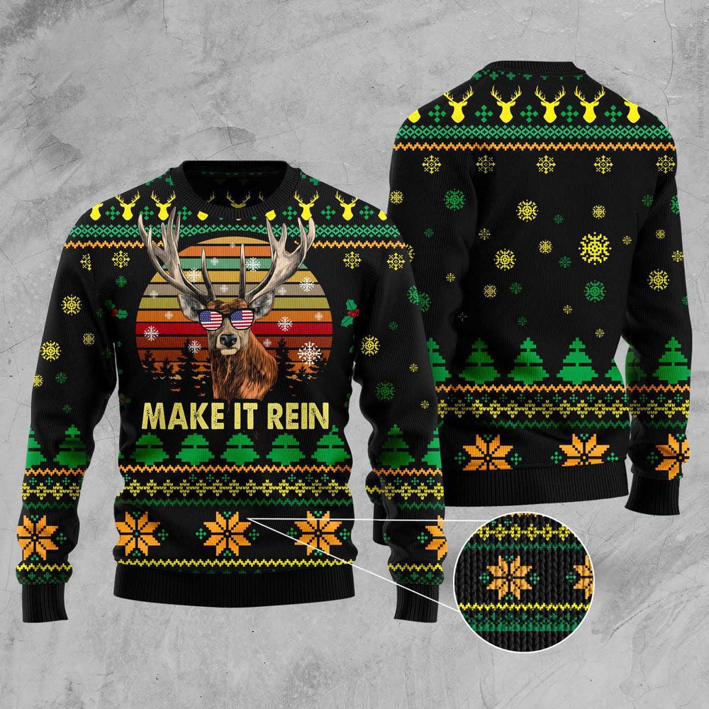 Make It Rein Ugly Christmas Sweater Funny Ugly Christmas Sweater Gifts For Couples