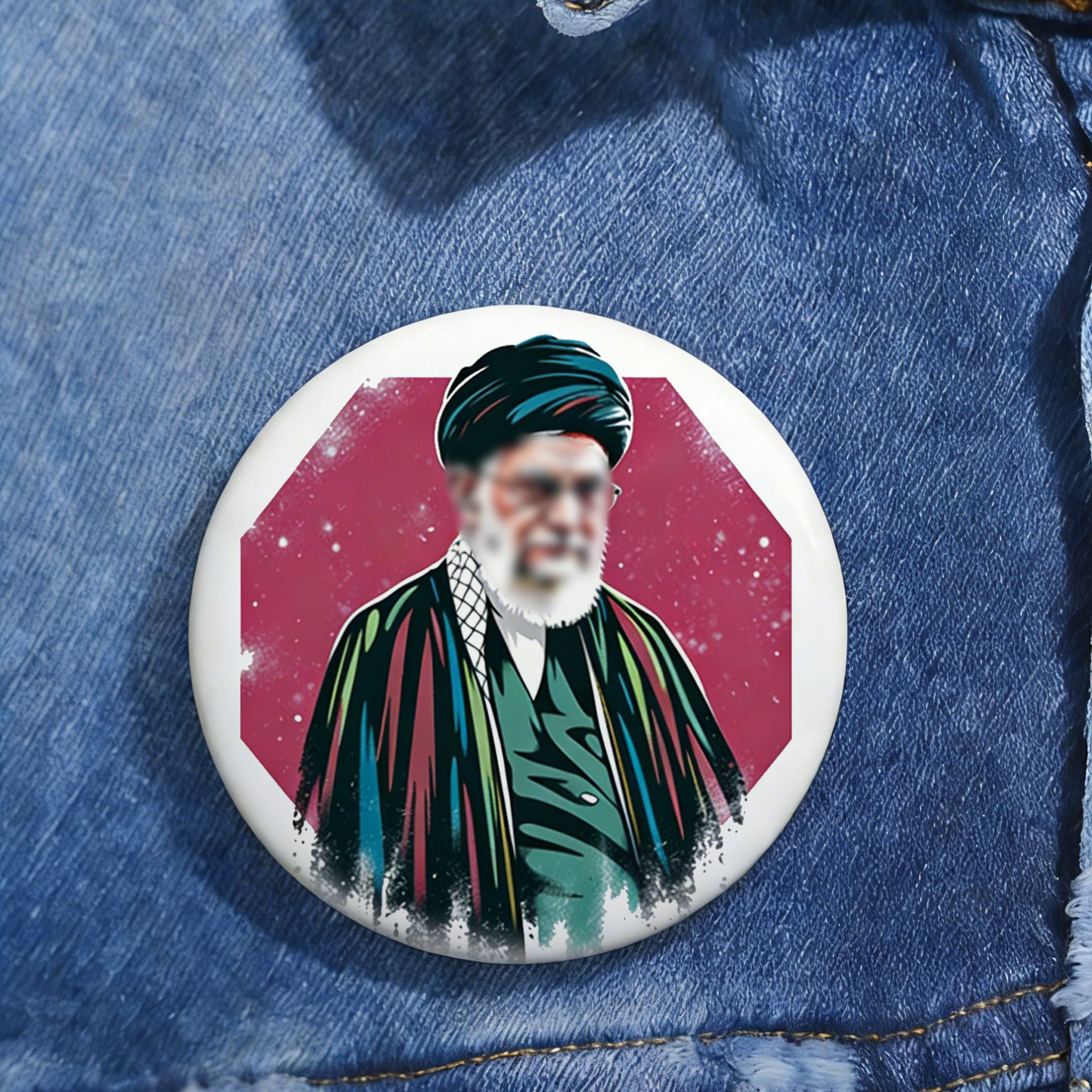 Make Our Prayers Are With You Pin Button Ayatollah Khamenei Graphic Button Political Gift