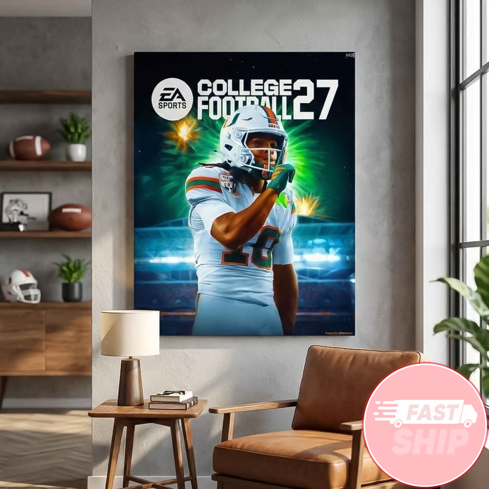 Malachi Toney Miami Hurricanes Freshman Phenom EA Sports College Football 27 Cover Hype Game Poster