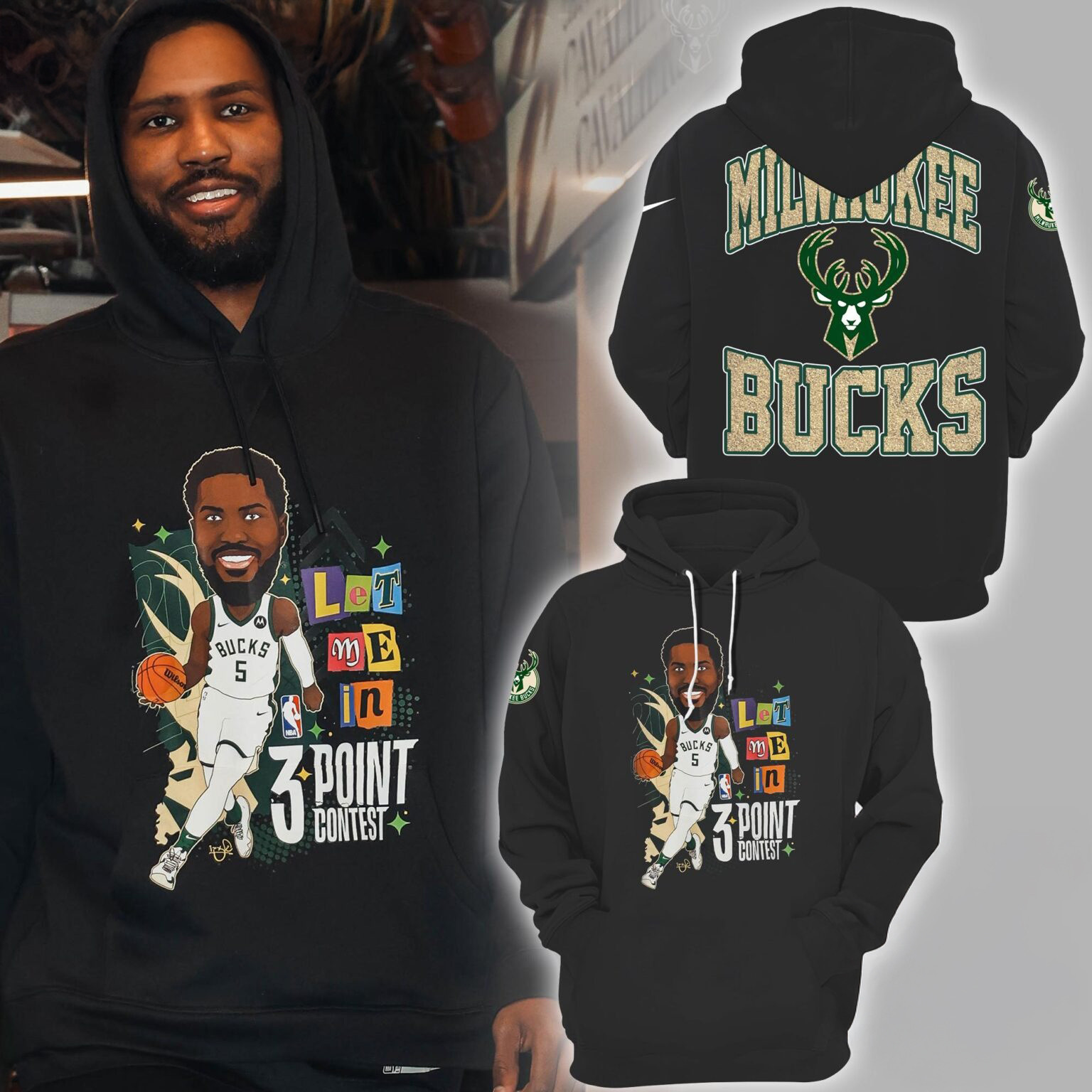 Malik Beasley Milwaukee Bucks Basketball Hoodie Gifts For Fans