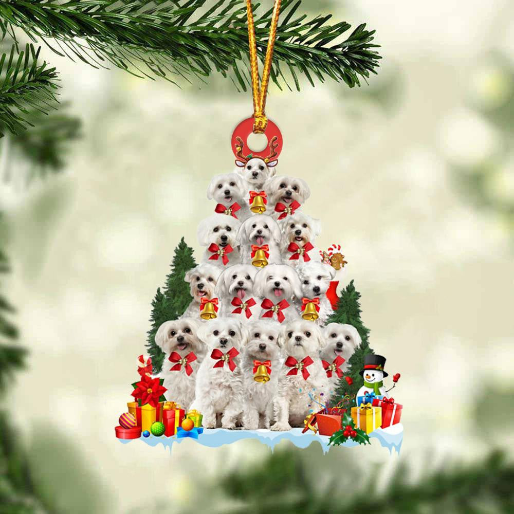 Maltese Dog Christmas Tree Ornament Dog Gifts Acrylic Ornament Dog Gifts Acrylic Ornament