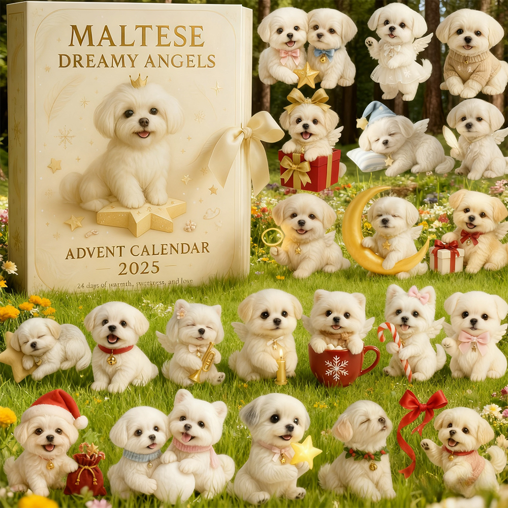 Maltese Dreamy Angels Advent Calendar 2025 24 Day Christmas Countdown Gifts For Dog Owners