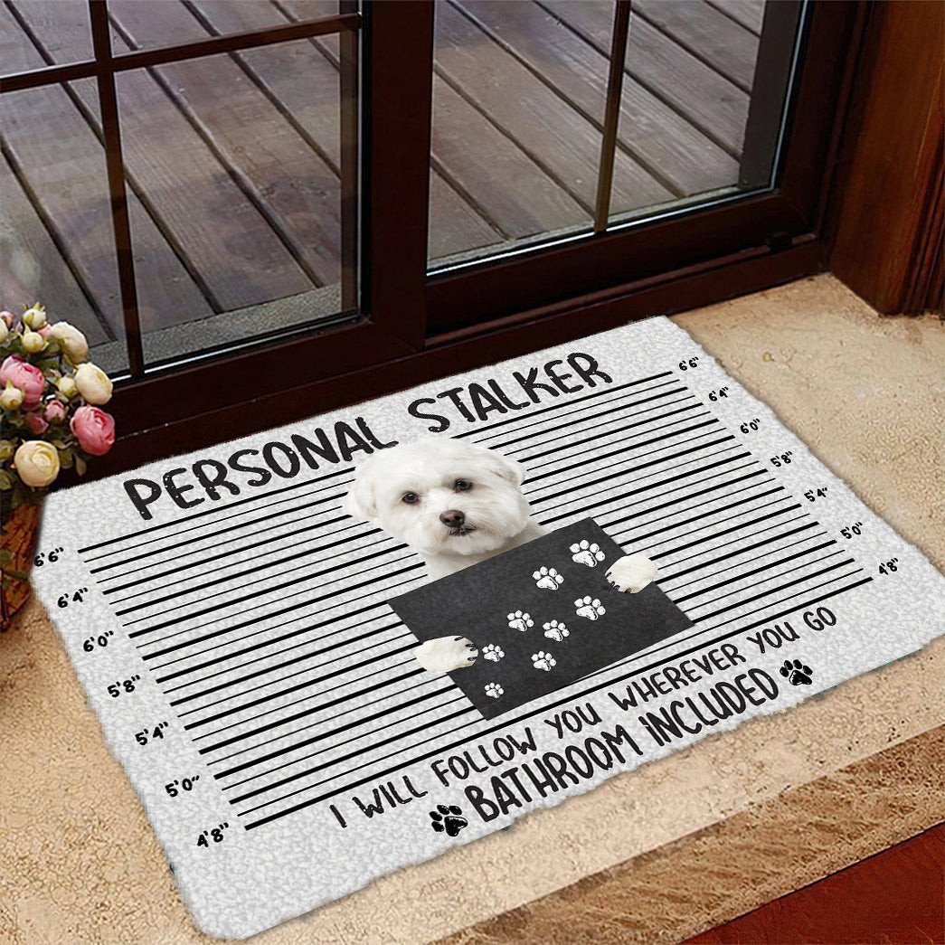 Maltese Personal Stalker Doormat Dog Themed Doormats Great Dog Christmas Gifts