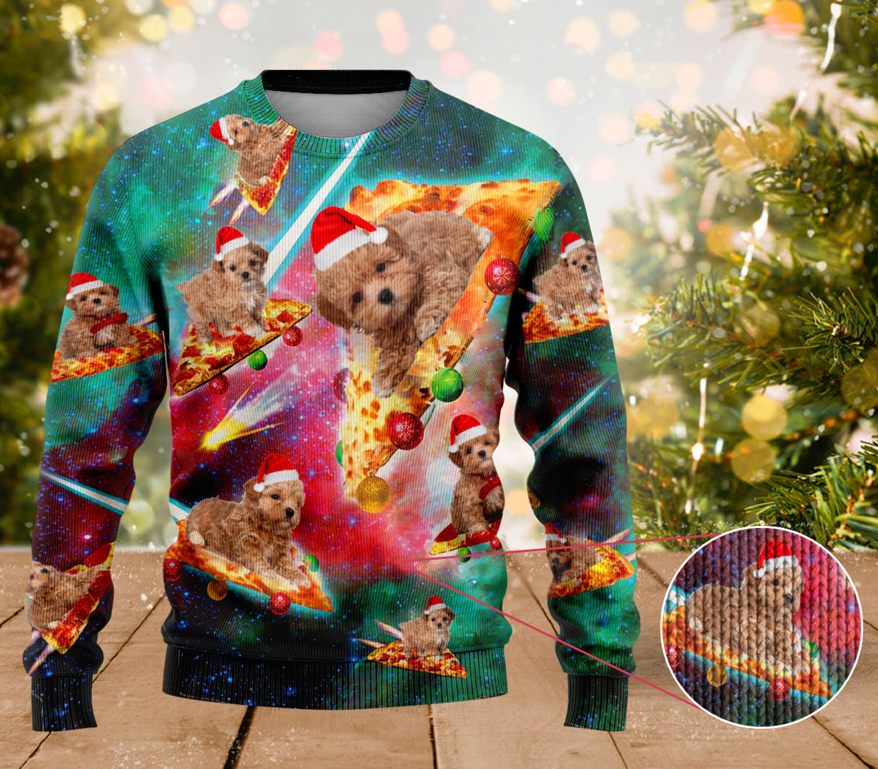 Maltipoo Dog Pizza Ugly Sweater Cute Sweaters For Christmas Dog Owners Gifts