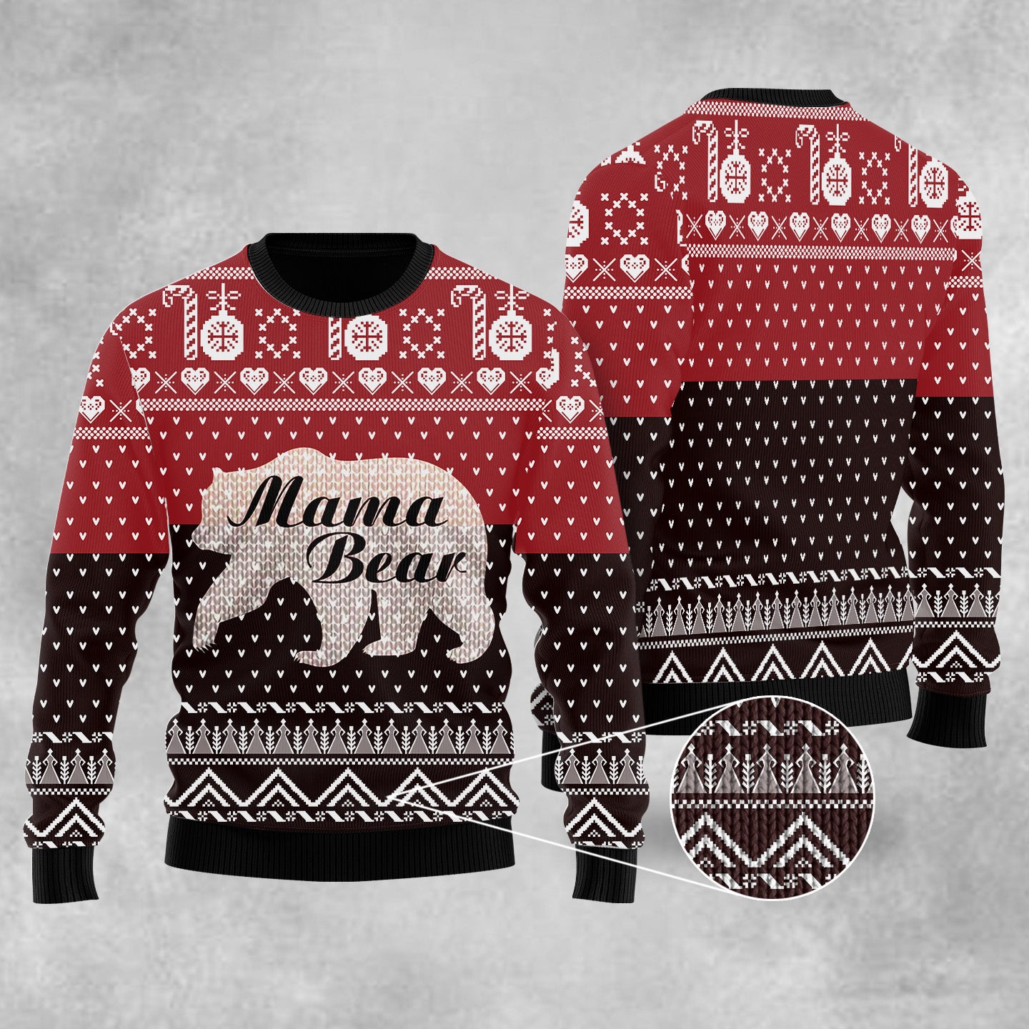 Mama Bear Ugly Christmas Sweater Best Christmas Holiday Jumper Gifts For Bear Lover