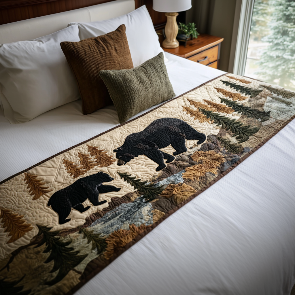 Mama Bears Path Quilted Bed Runner Bed Decor Ideas Presents For Wildlife Enthusiasts