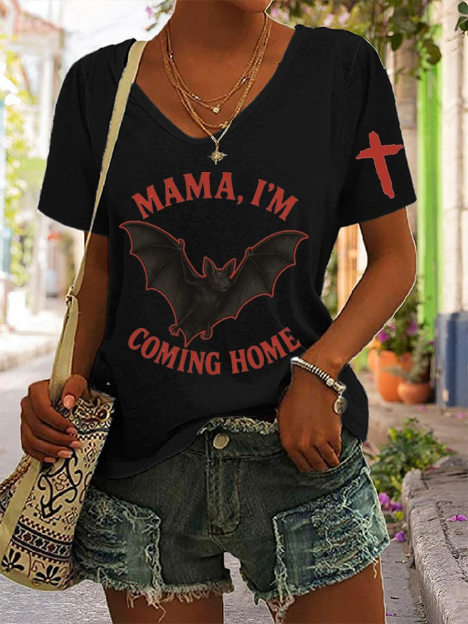 Mama I'm Coming Home V-neck T-Shirt Memorial OZ Shirt Gifts For Fans