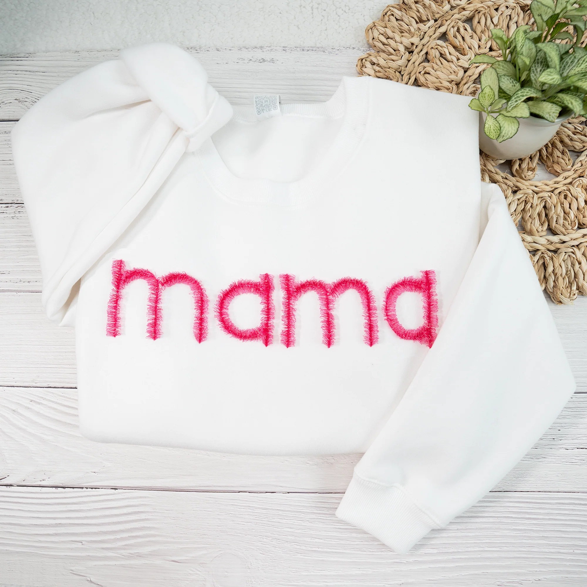 Mama Sweatshirt Soft Chenille Letter Crewneck Cozy Gift for Her