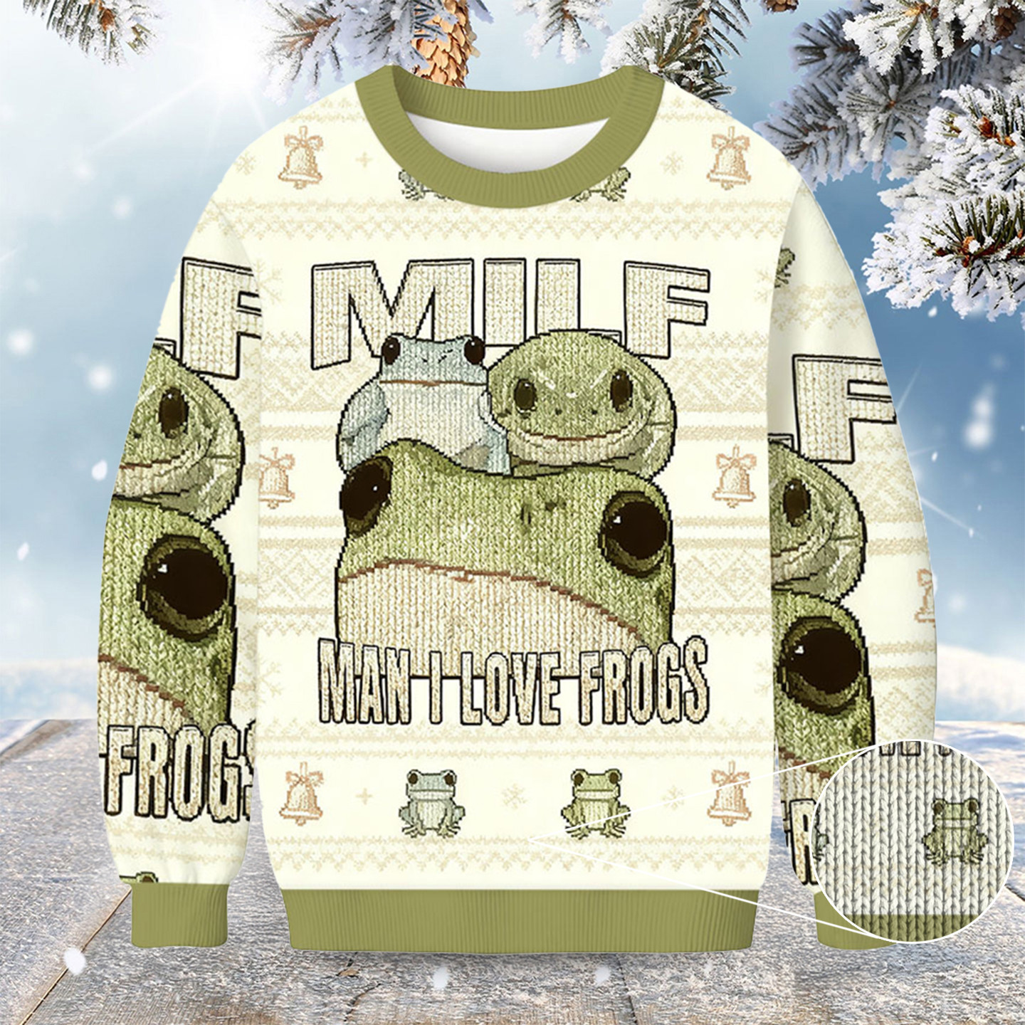 Man I Love Frogs Christmas Ugly Sweater Animal Themed Christmas Gifts For Men
